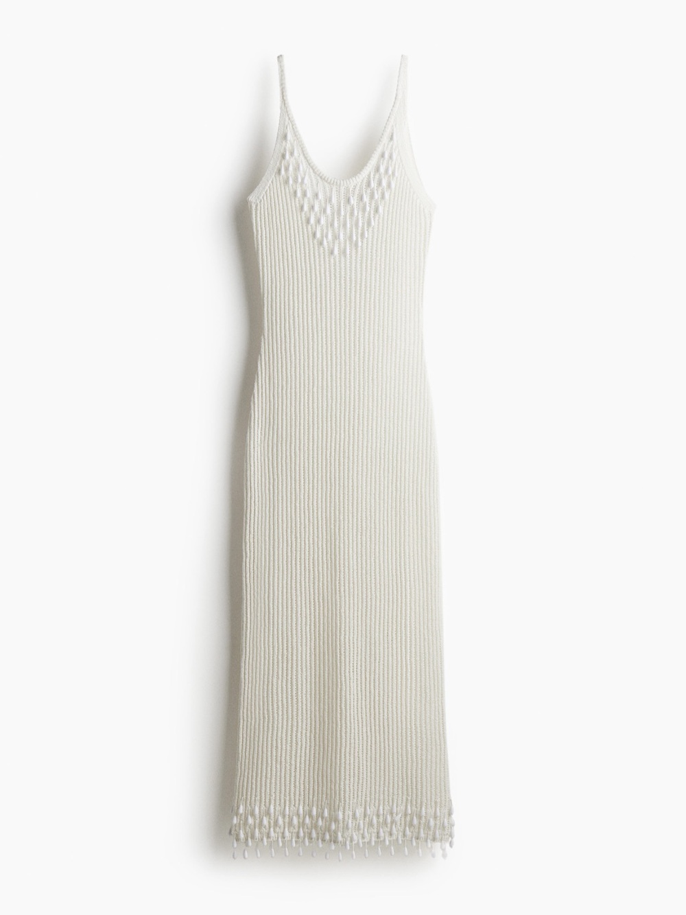 H&M BEAD-EMBELLISHED KNITTED DRESS